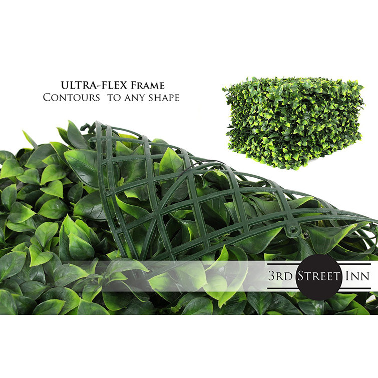 20'' Square Green Artificial Gardenia Ivy Topiary Panel