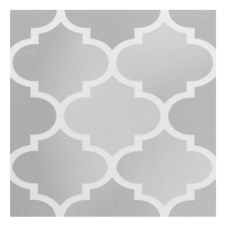 Arabesque Pattern Self-Adhesive Vinyl Floor Tiles, 12" x 12", 20 Tiles