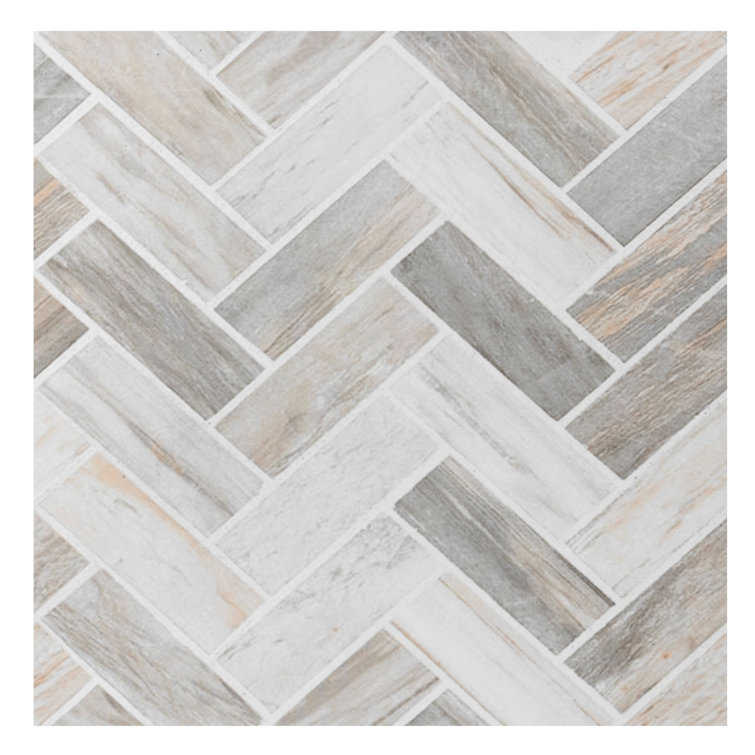 Stone Herringbone Medium Vinyl Peel and Stick Floor Tiles
