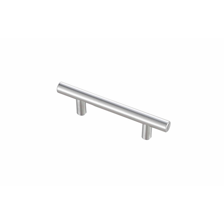 Brushed Nickel Modern Bar Pull with Mounting Hardware
