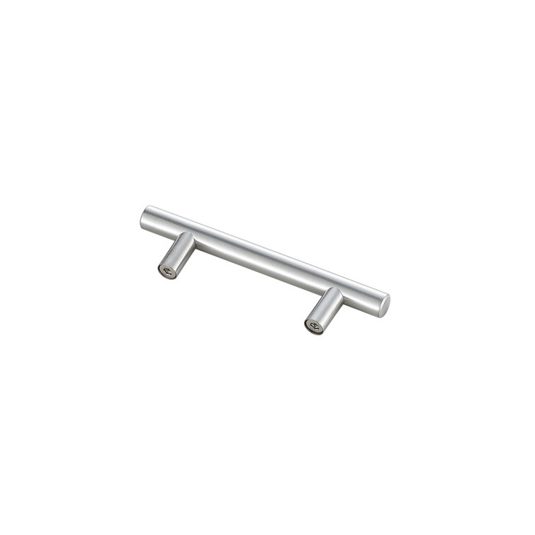 Brushed Nickel Modern Bar Pull with Mounting Hardware