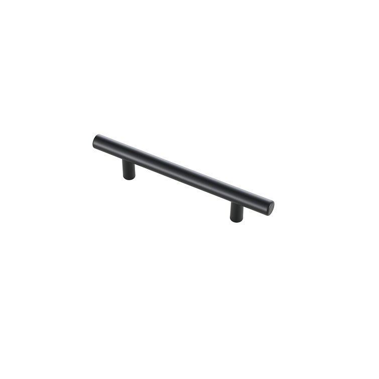 Matte Black Brass Bar Pull with Mounting Hardware