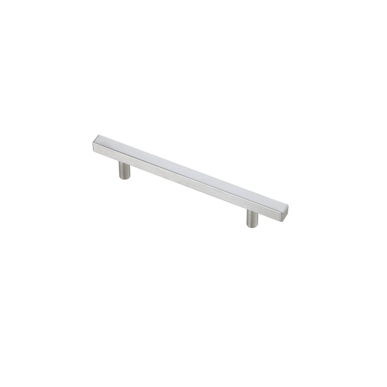 Brushed Nickel Modern Bar Pull with Mounting Hardware