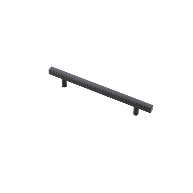 Matte Black Modern Bar Pull with Mounting Hardware