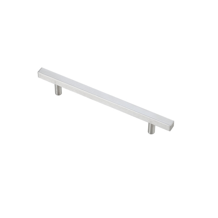 Brushed Nickel 8.8" Modern Bar Pull with Mounting Hardware