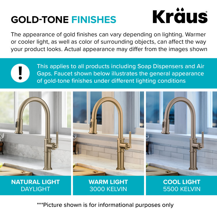 Brushed Gold Stainless Steel Bridge Kitchen Faucet with Pull-Down Sprayhead