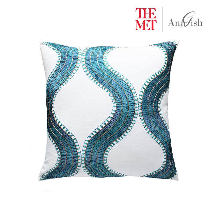 Egyptian Collar Embroidered Linen Cotton Reversible Pillow
