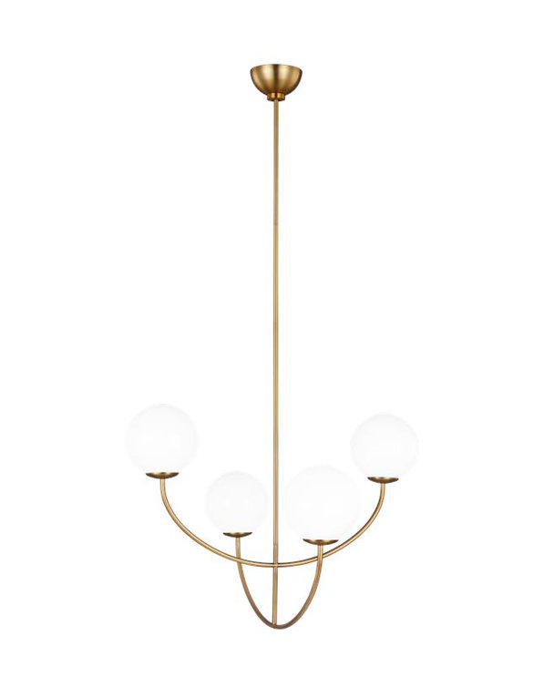 Galassia 30" Burnished Brass Four-Light Chandelier