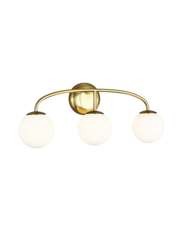 Elegant Galassia Burnished Brass 3-Light Vanity Wall Sconce