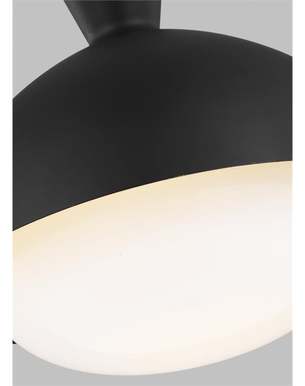 Lucerne 15'' Midnight Black and Brass Globe Pendant Light