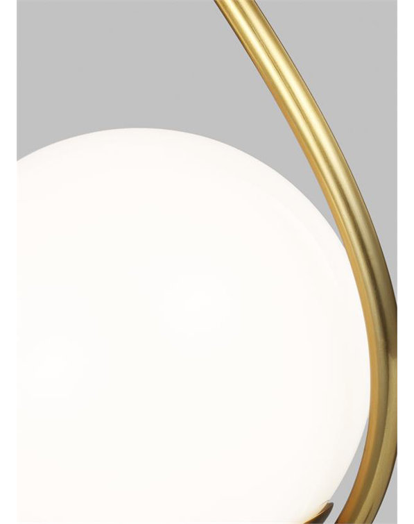 Burnished Brass 9.5" Teardrop Pendant Light with Glass Globe