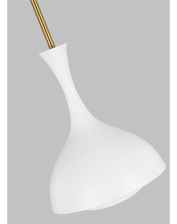 Lucerne Matte White and Burnished Brass Globe Pendant Light