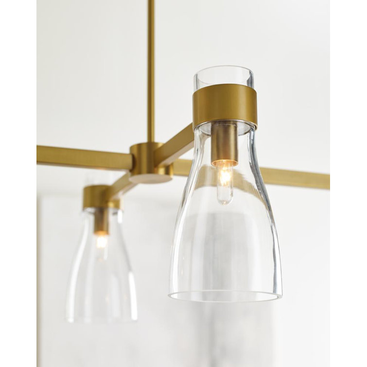 Moritz 24'' Burnished Brass Four Light Linear Chandelier