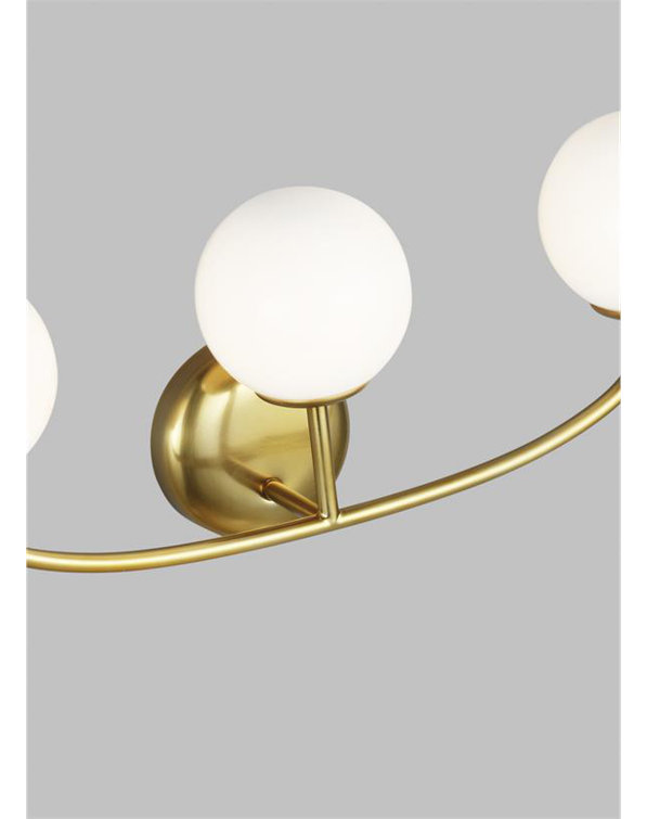 Elegant Galassia Burnished Brass 3-Light Vanity Wall Sconce