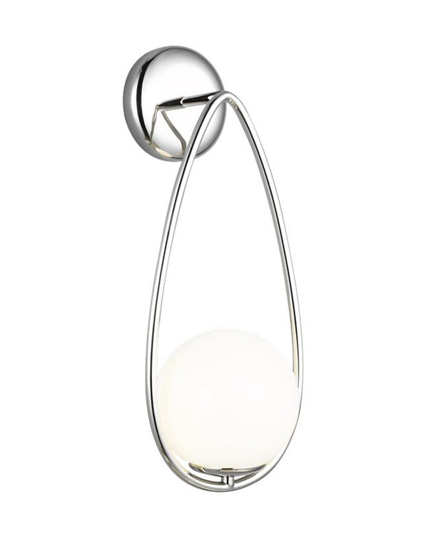 Galassia Polished Nickel 18.75" Elegant Teardrop Wall Sconce