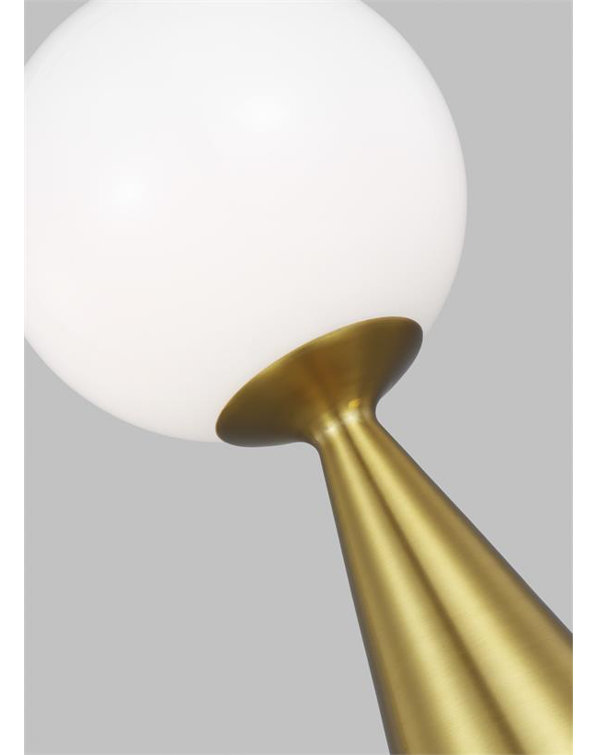 Burnished Brass and Milk Glass Modern Table Lamp
