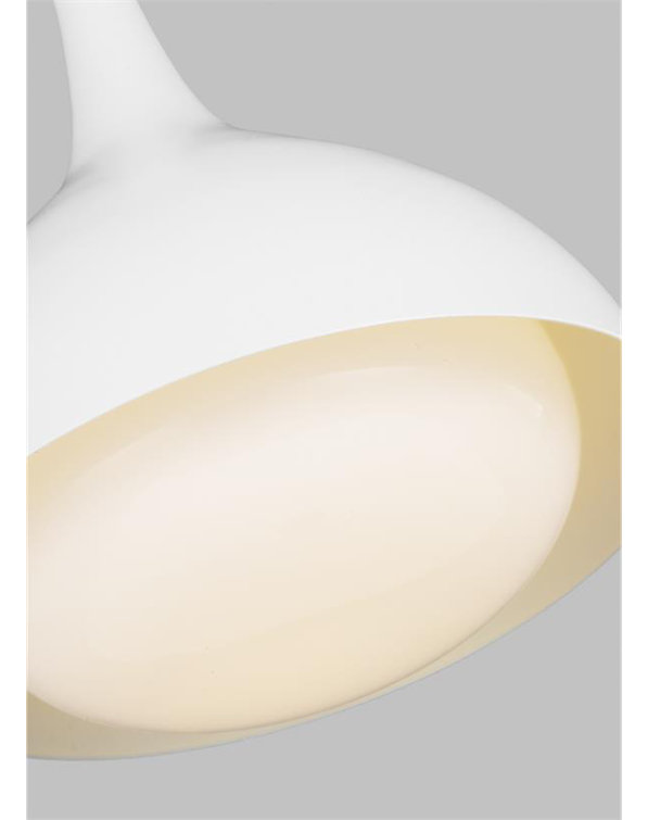 Lucerne Matte White and Burnished Brass Globe Pendant Light