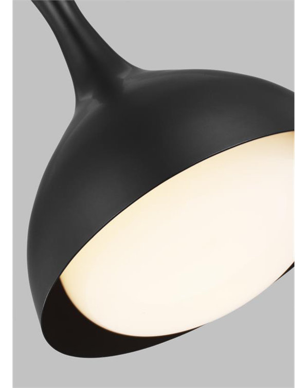 Lucerne 9'' Midnight Black and Burnished Brass Globe Pendant