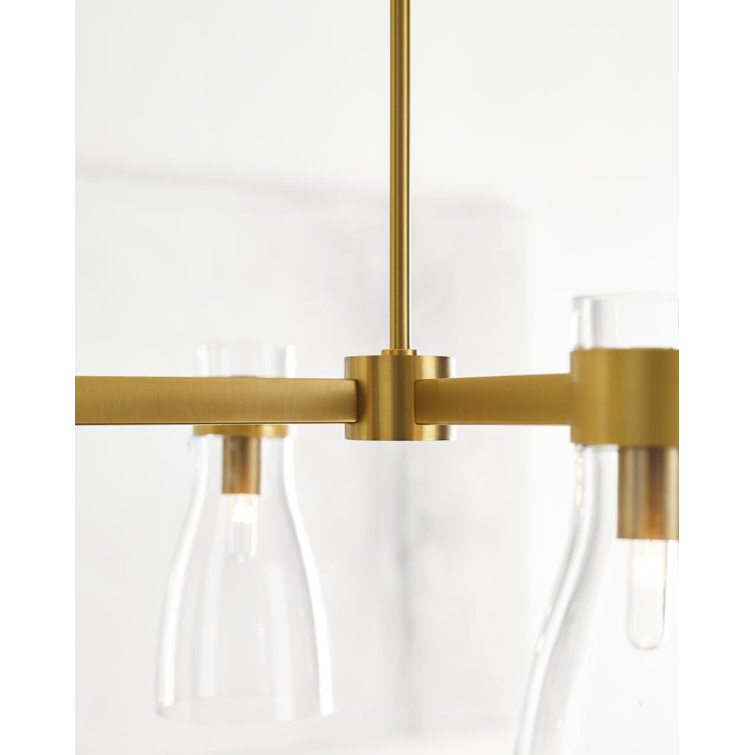 Moritz 24'' Burnished Brass Four Light Linear Chandelier