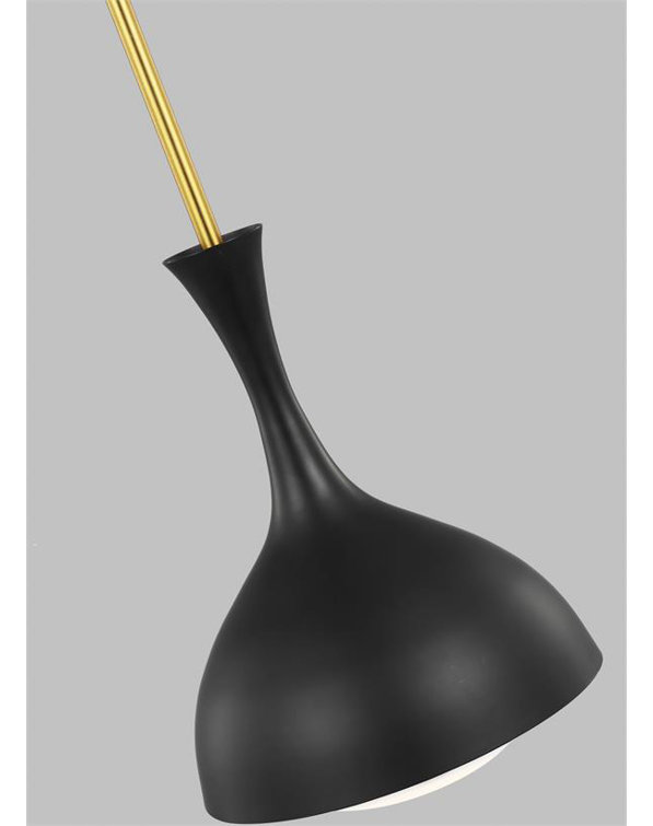 Lucerne 9'' Midnight Black and Burnished Brass Globe Pendant
