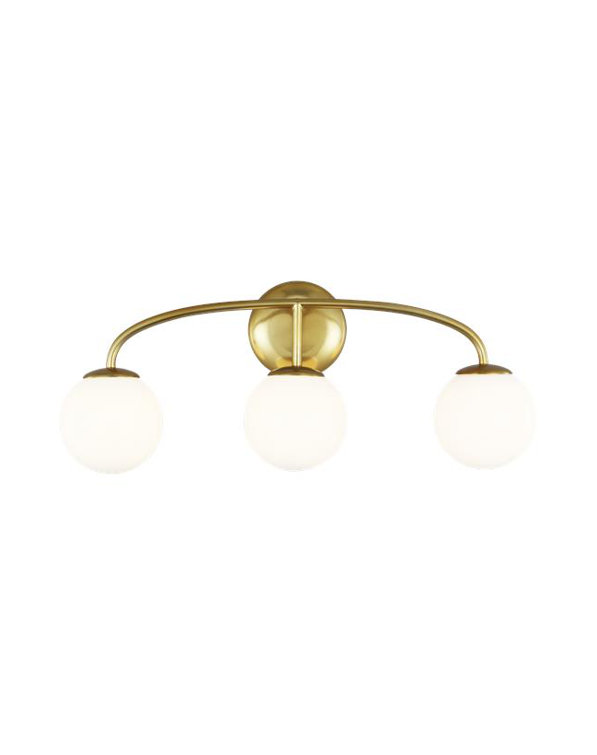 Elegant Galassia Burnished Brass 3-Light Vanity Wall Sconce