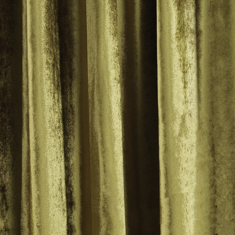 Lime Green Extra Long Velvet Room Darkening Curtain Panel