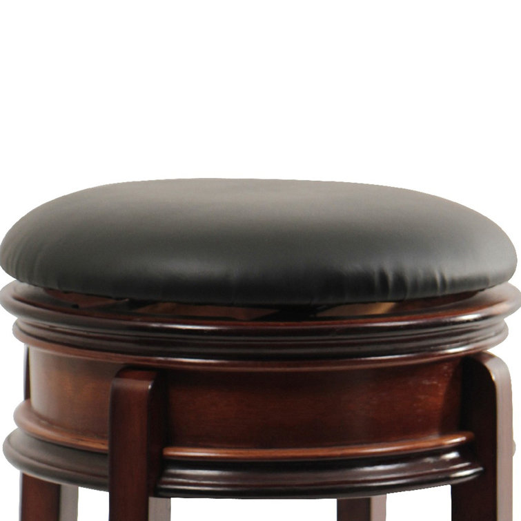 Sabi 29" Brown & Black Vegan Leather Swivel Counter Stool