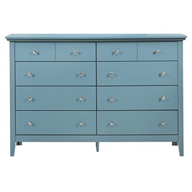Teal Double Dresser with Dovetail Drawers