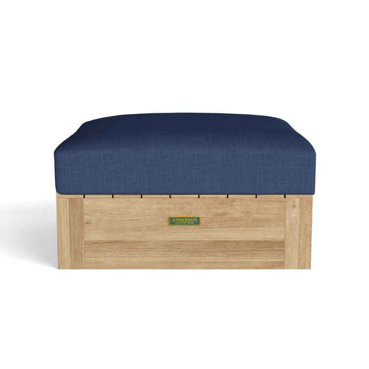 Copacabana Teak Wood Ottoman with Sunbrella Cushion