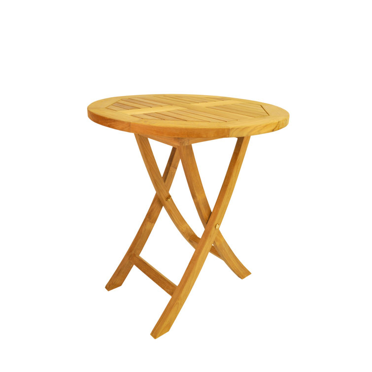 Bahama Natural Teak Round Folding Bistro Table