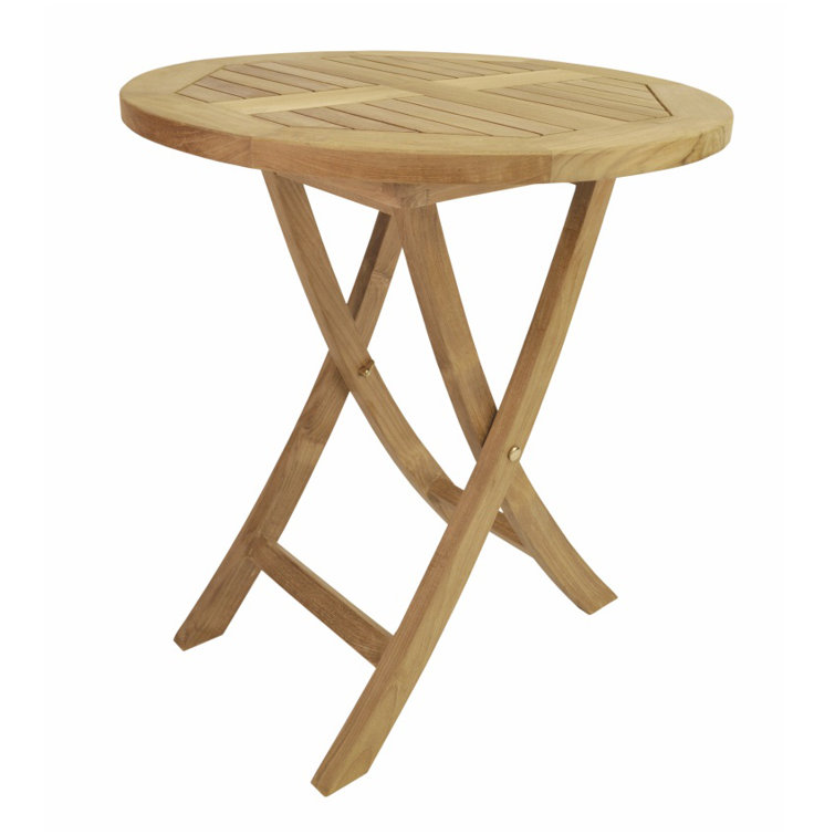 Bahama Natural Teak Round Folding Bistro Table