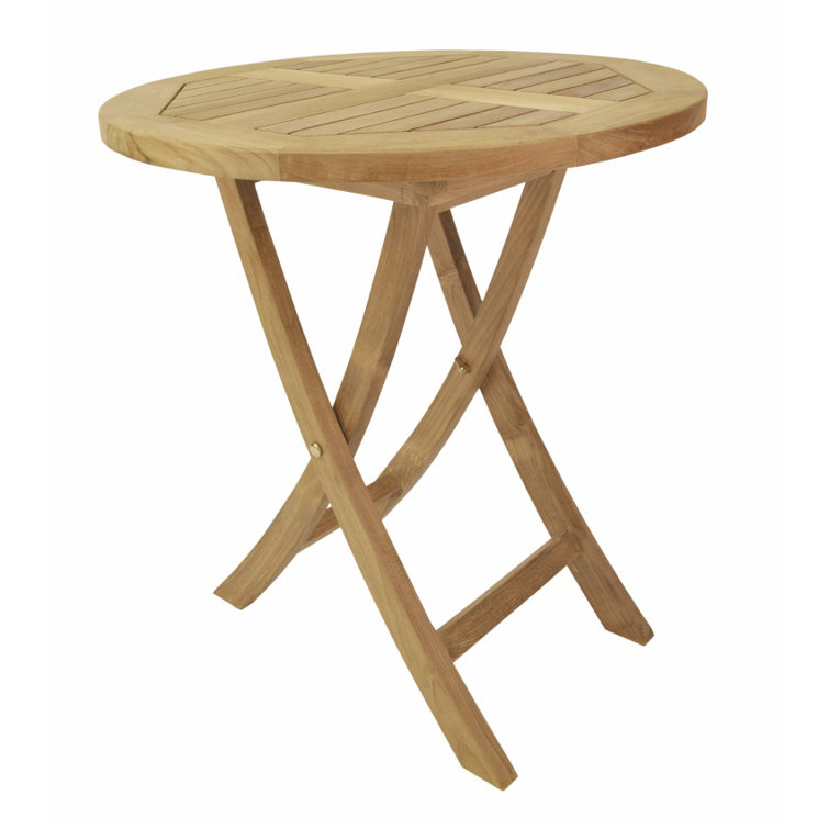 Bahama Natural Teak Round Folding Bistro Table
