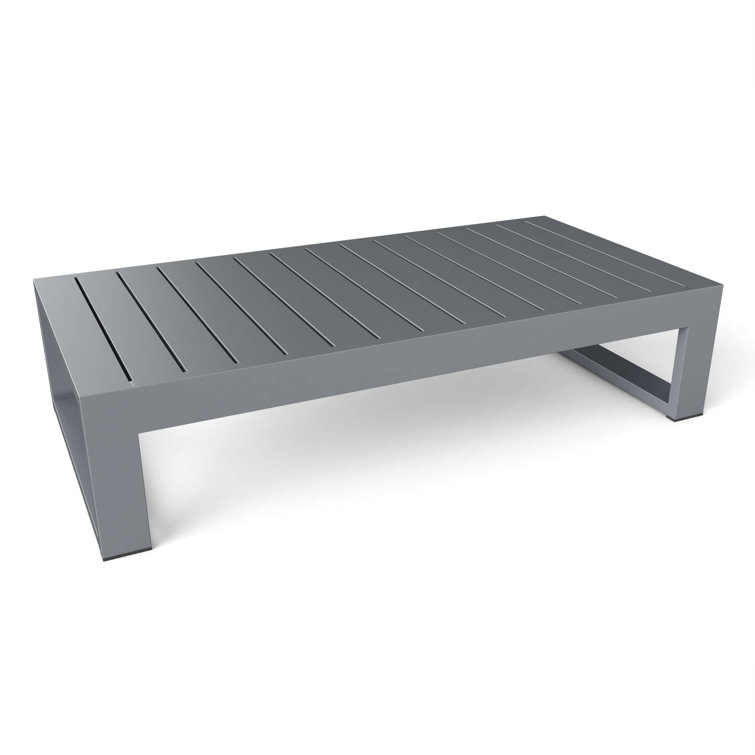 Lucca Gray Aluminum Outdoor Rectangular Coffee Table