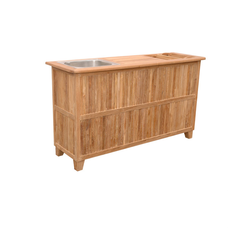 Anderson Teak Safari Outdoor Bar Table with Storage