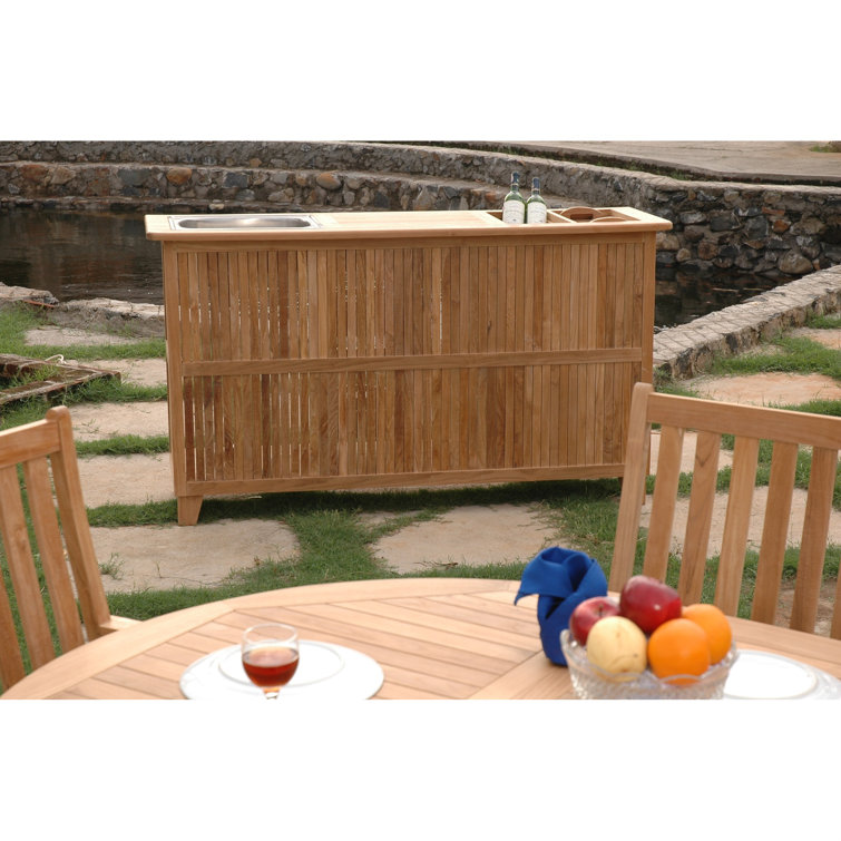 Anderson Teak Safari Outdoor Bar Table with Storage