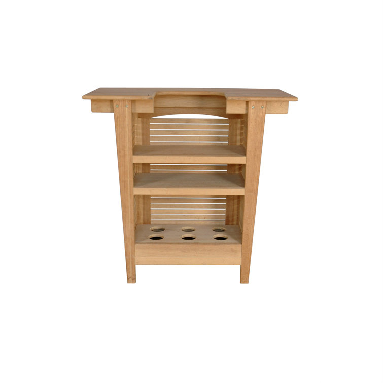 Montego Natural Teak Outdoor Bar Table with Shelves