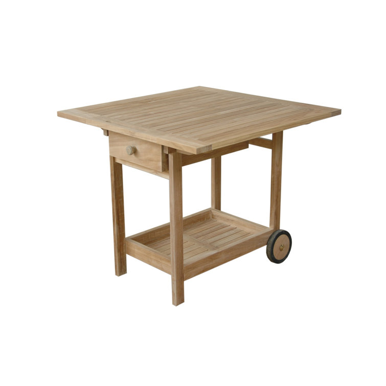 Danica Grade-A Teak Wood Serving Trolley with Storage