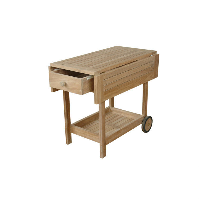 Danica Grade-A Teak Wood Serving Trolley with Storage