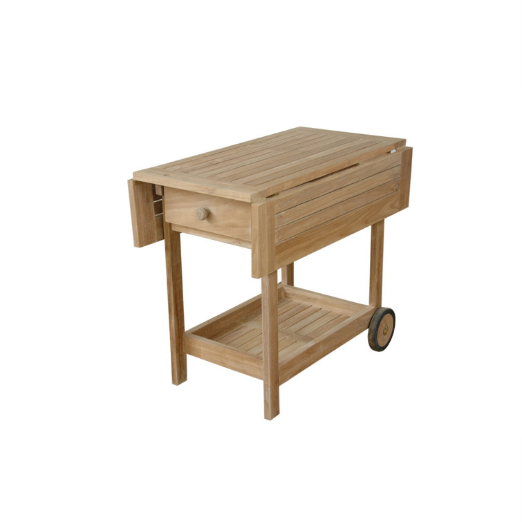 Danica Grade-A Teak Wood Serving Trolley with Storage
