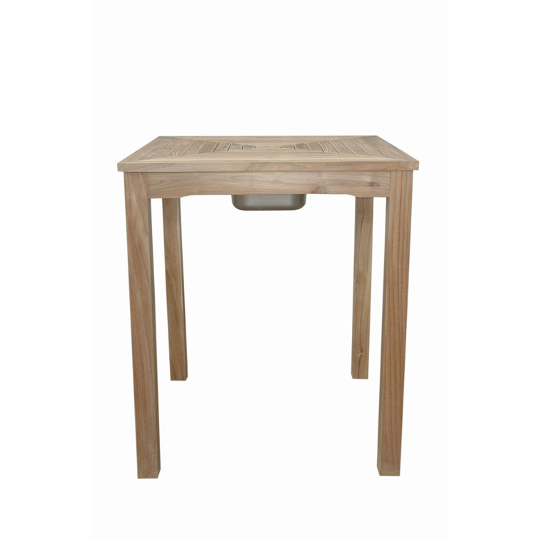 Chatsworth Teak Bar Table with Stainless Steel Ice Chiller