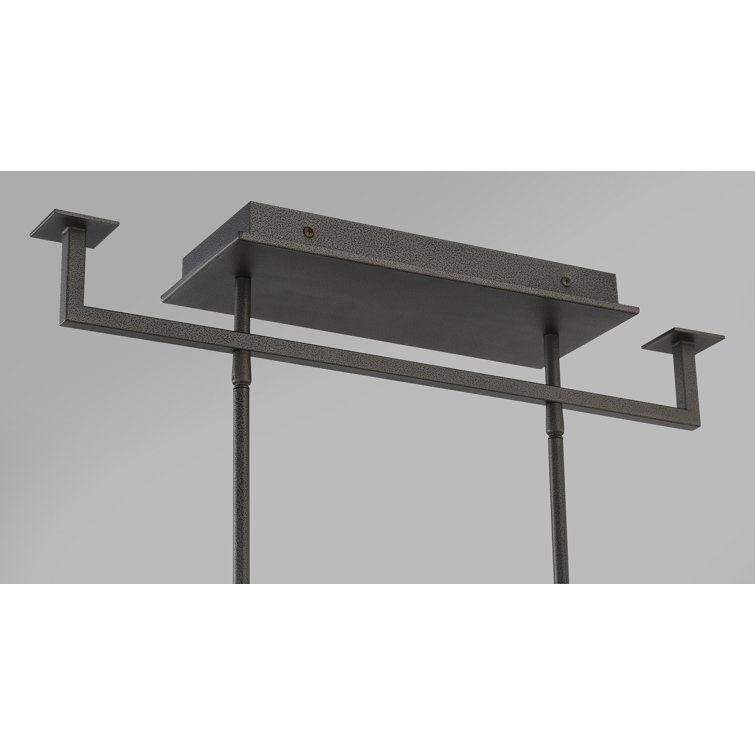 Tribeca Smoked Iron & Soft Brass LED Pendant with Etched Glass