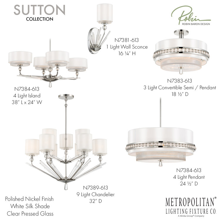 Sutton 16'' Polished Nickel Cylinder Sconce with White Silk Shade