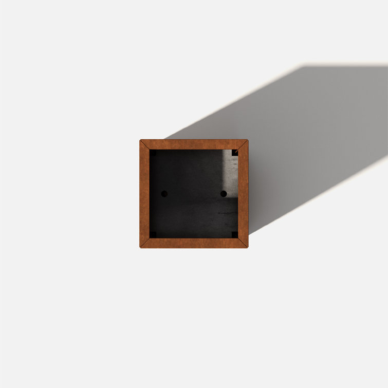 Elegant Corten Steel 24 Gallon Square Pedestal Planter
