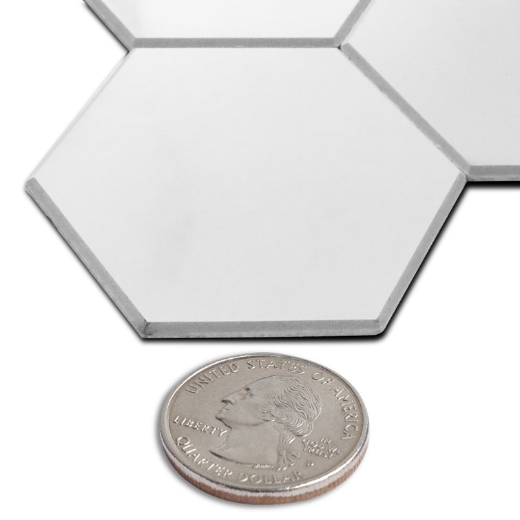 Carrara White Hexagon Stone Composite Peel and Stick Tiles