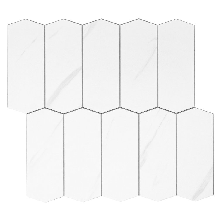 Calacatta White Stone Composite Peel and Stick Backsplash Tiles
