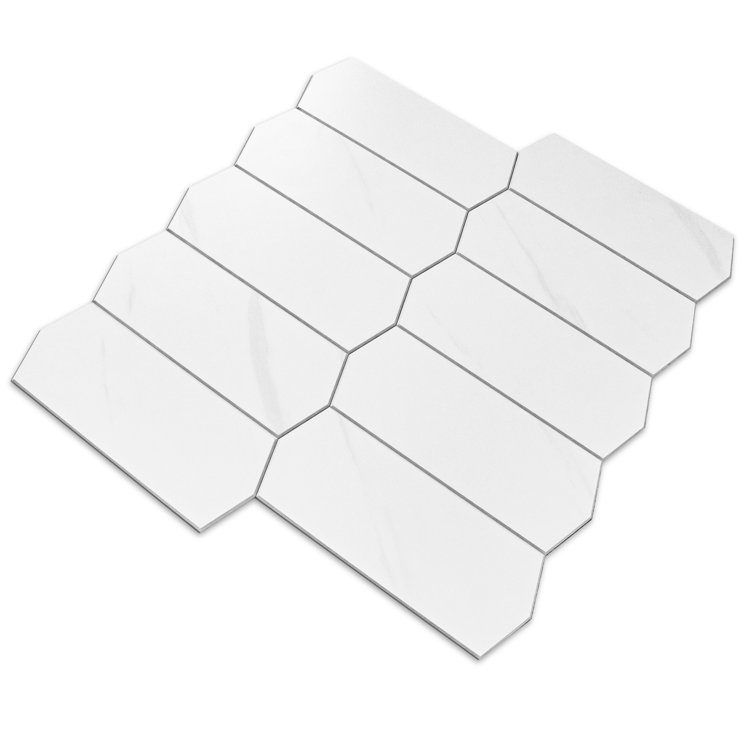 Calacatta White Stone Composite Peel and Stick Backsplash Tiles