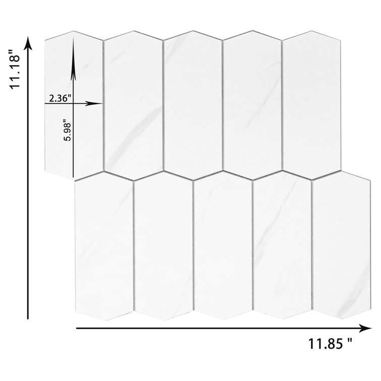 Calacatta White Stone Composite Peel and Stick Backsplash Tiles
