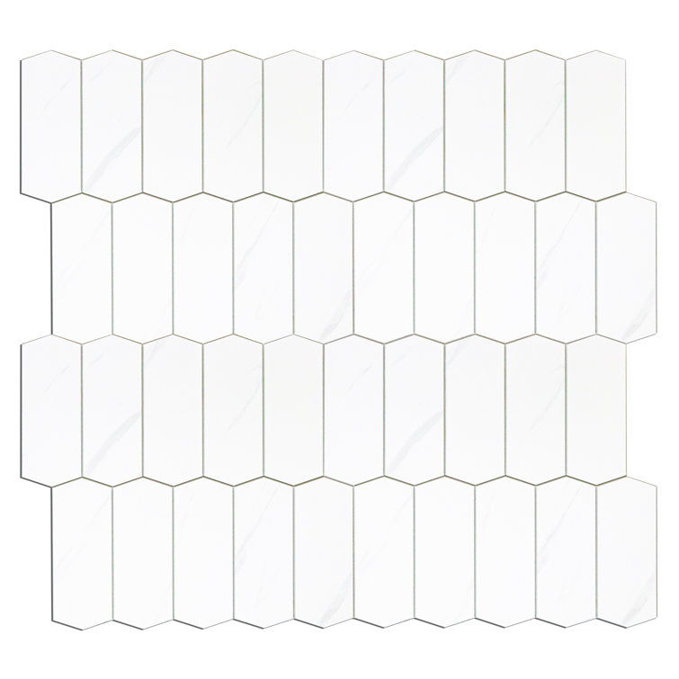 Calacatta White Stone Composite Peel and Stick Backsplash Tiles