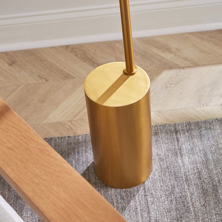 Burnished Brass Floor Lamp with Milk White Glass Shade