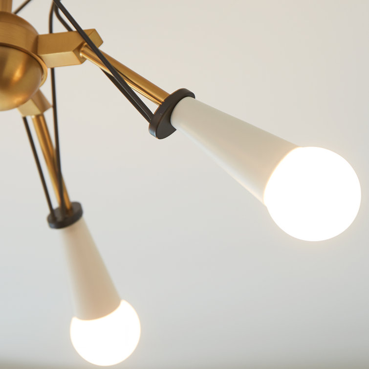 Ellen's Piro Burnished Brass & Midnight Black 4-Light Flush Mount